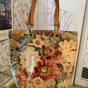 Italian leather Flowered Summer bag